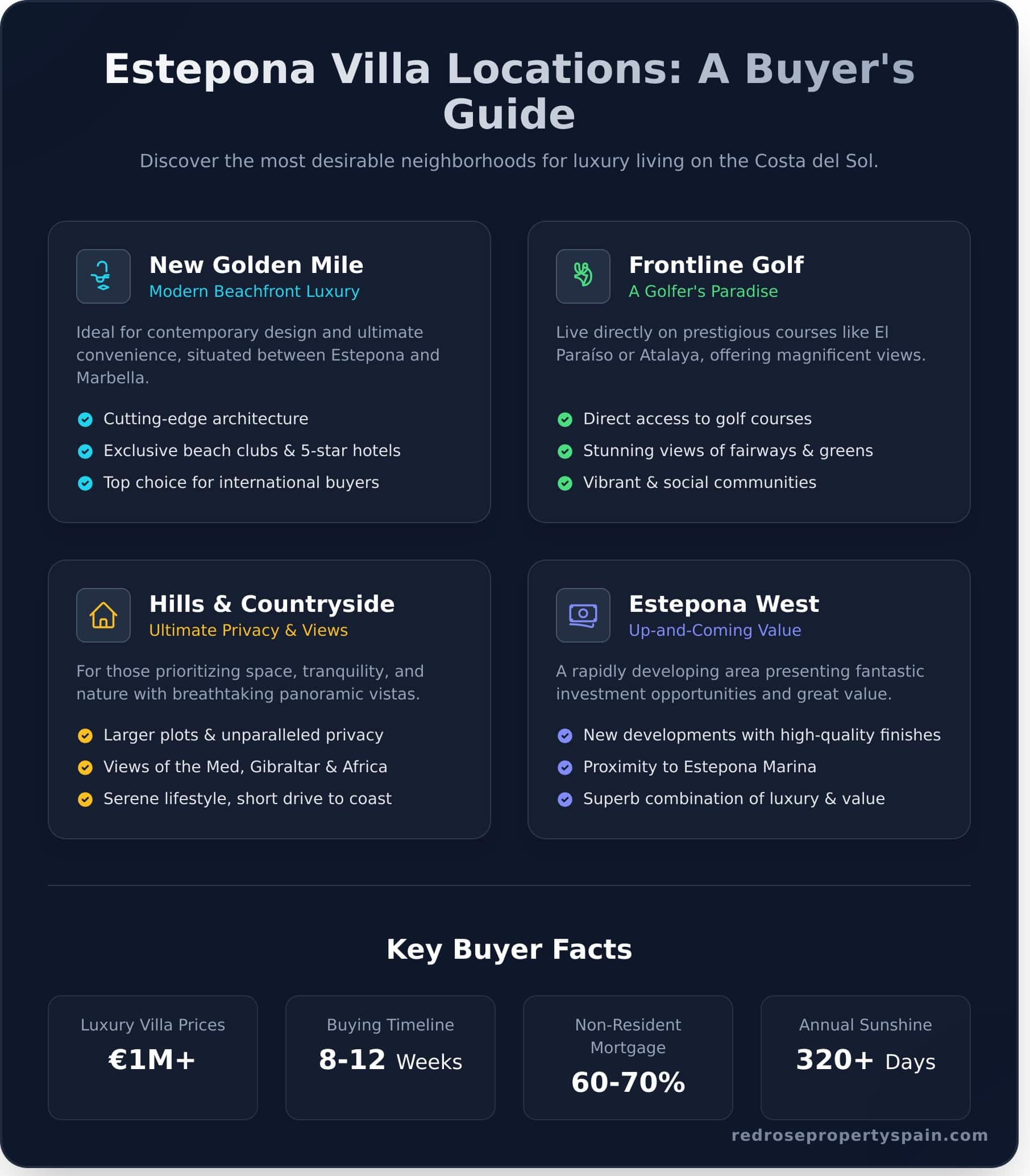 Luxury Villas for Sale in Estepona: An Expert Guide - Infographic